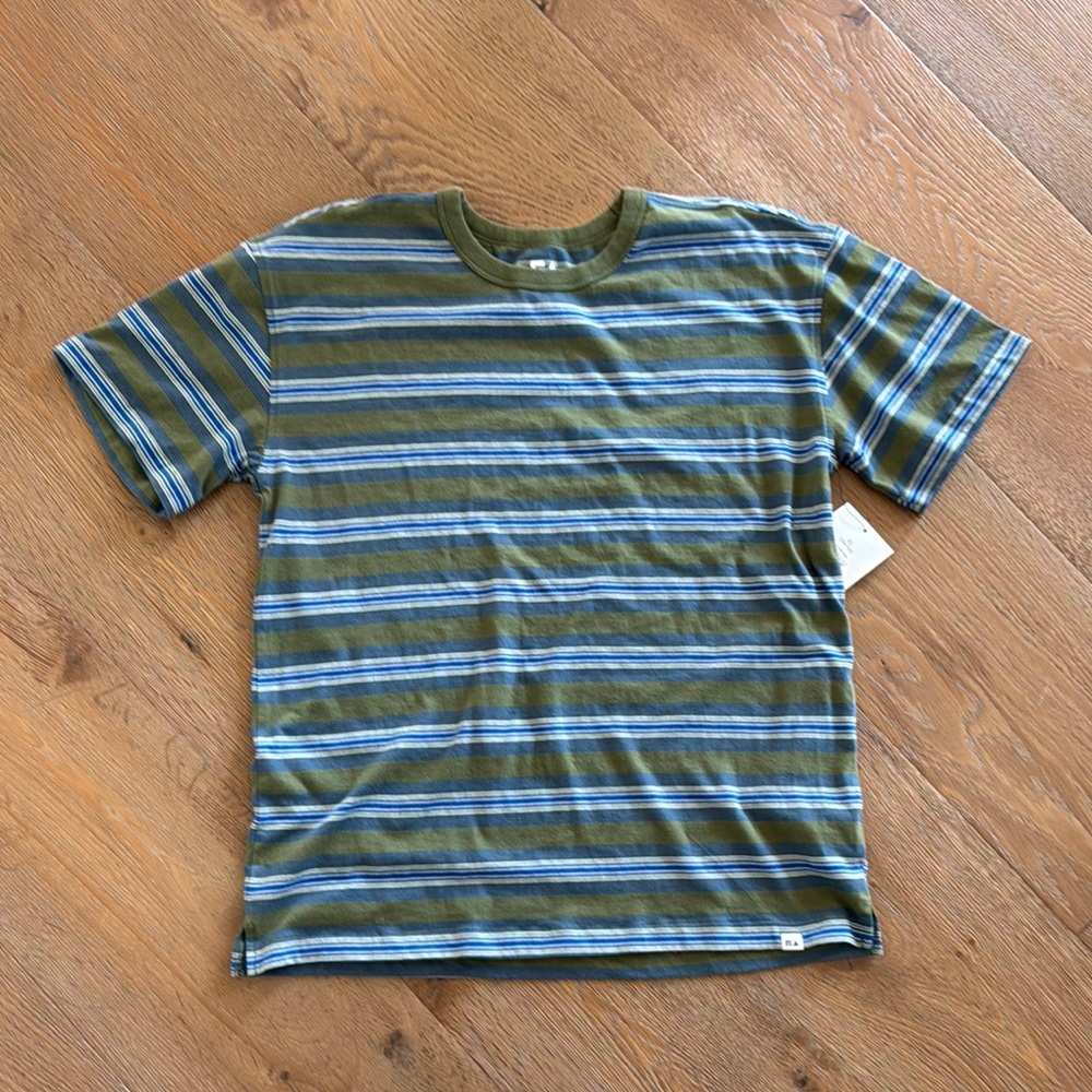⚡️Striped Green and Blue Kids Short Sleeve Tee